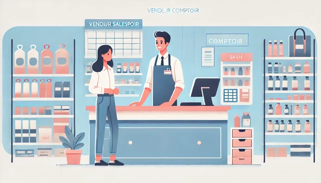 Illustration pour un CV de Vendeur Comptoir