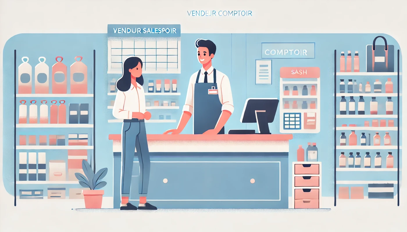 Illustration pour un CV de Vendeur Comptoir