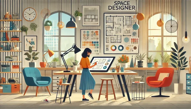 Illustration pour un CV de Designer d’espace