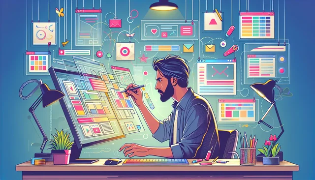 Illustration pour un CV de UI designer