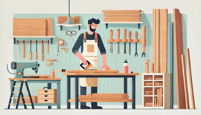 Illustration pour un CV de Menuisier