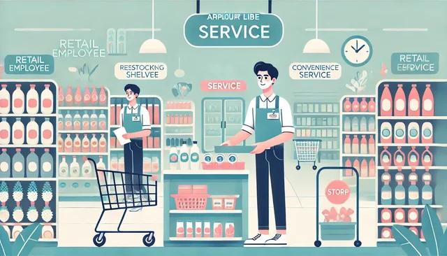 Illustration pour un CV de Employé Libre Service