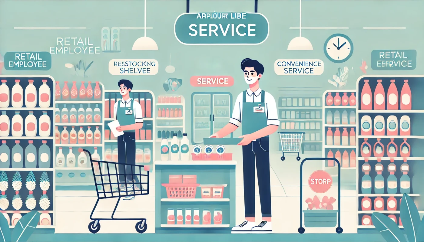 Illustration pour un CV de Employé Libre Service