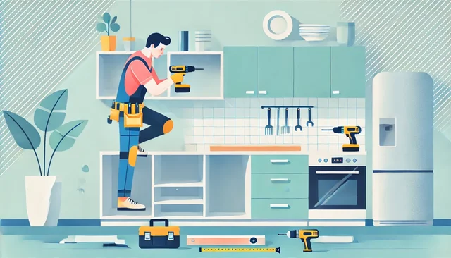 Illustration pour un CV de Poseur de cuisine