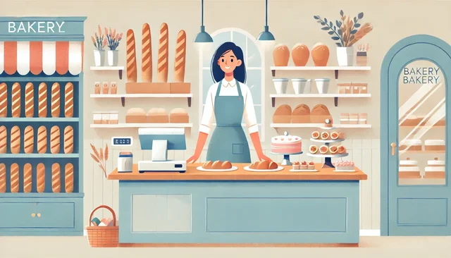 Illustration pour un CV de Vendeuse en boulangerie