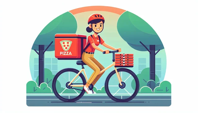 Illustration pour un CV de Livreur pizza