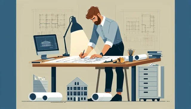 Illustration pour un CV de Dessinateur BTP