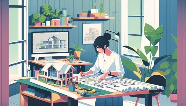 Illustration pour un CV de Architecte d’intérieur