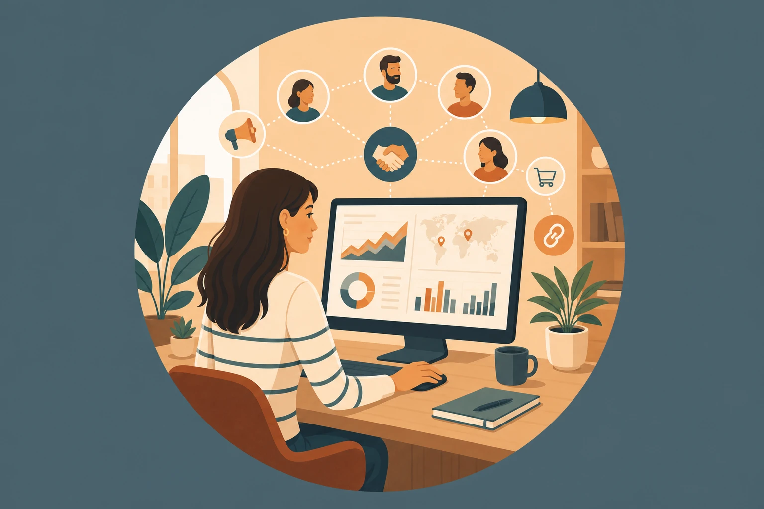 Illustration pour un CV de Affiliate manager