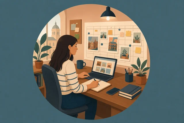 Illustration pour un CV de Brand content manager