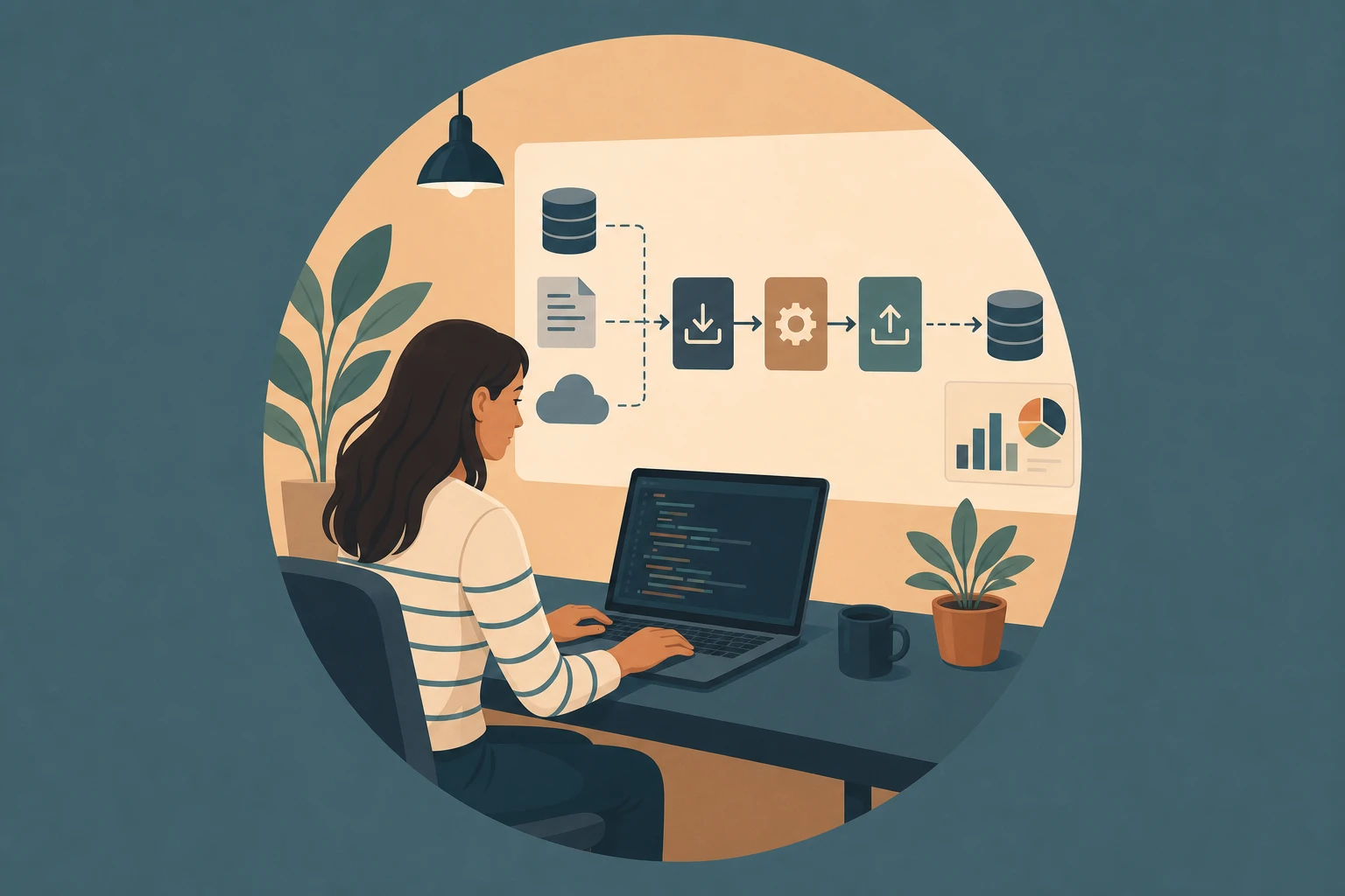 Illustration pour un CV de Data engineer