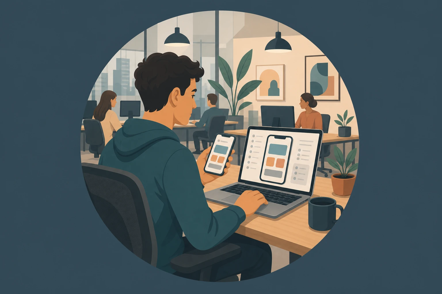 Illustration pour un CV de Développeur Flutter