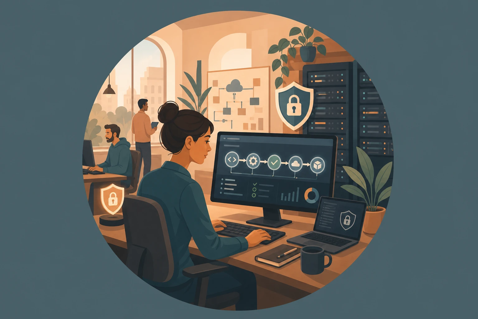 Illustration pour un CV de DevSecOps