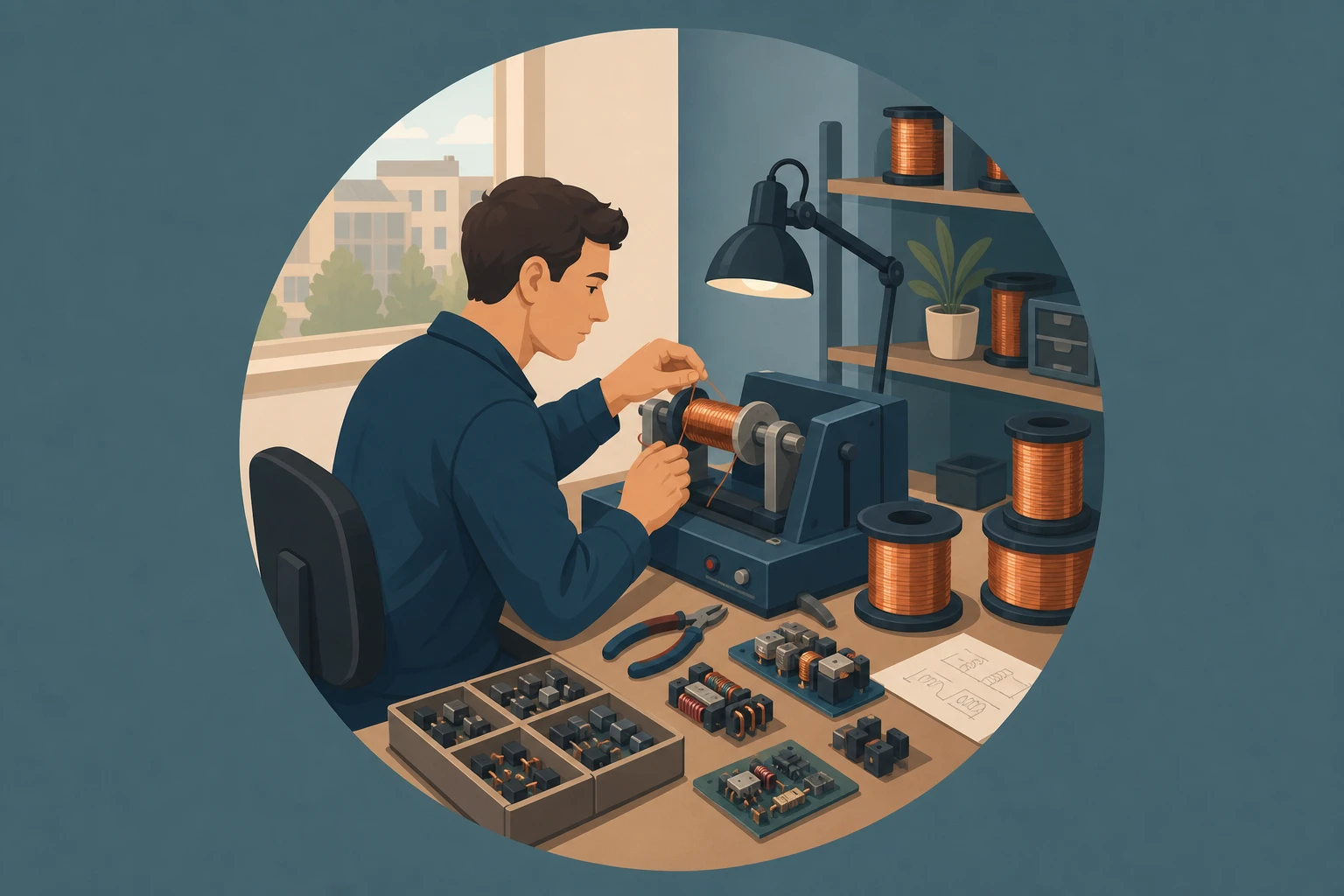 Illustration pour un CV de Electrobobinier