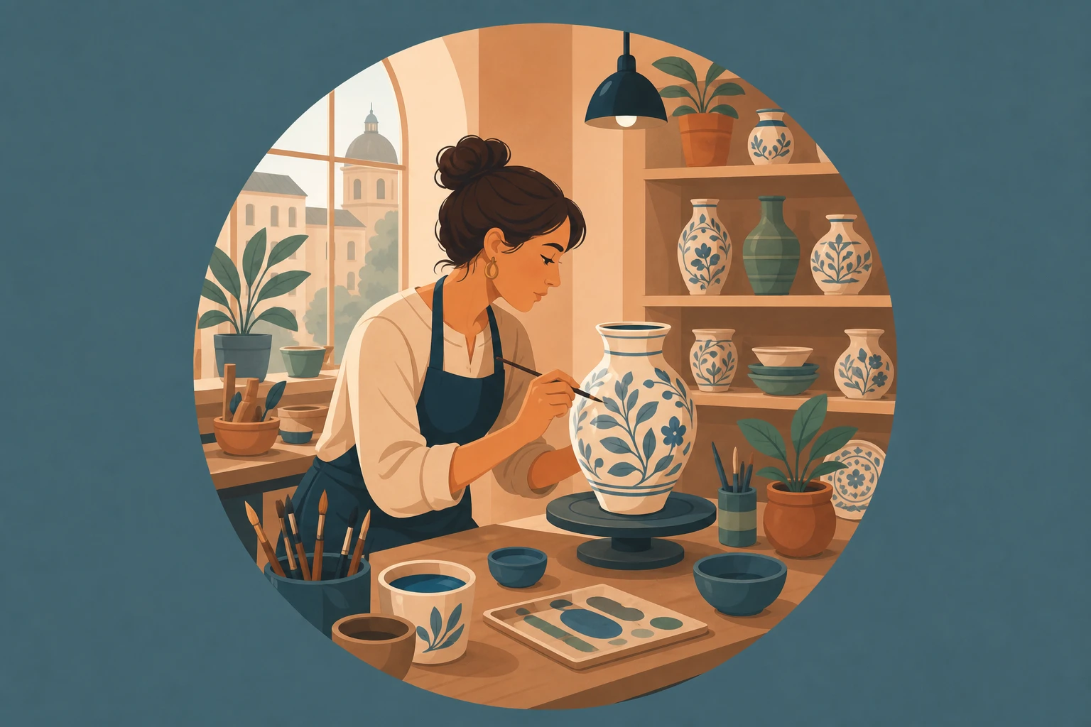 Illustration pour un CV de Faïencier