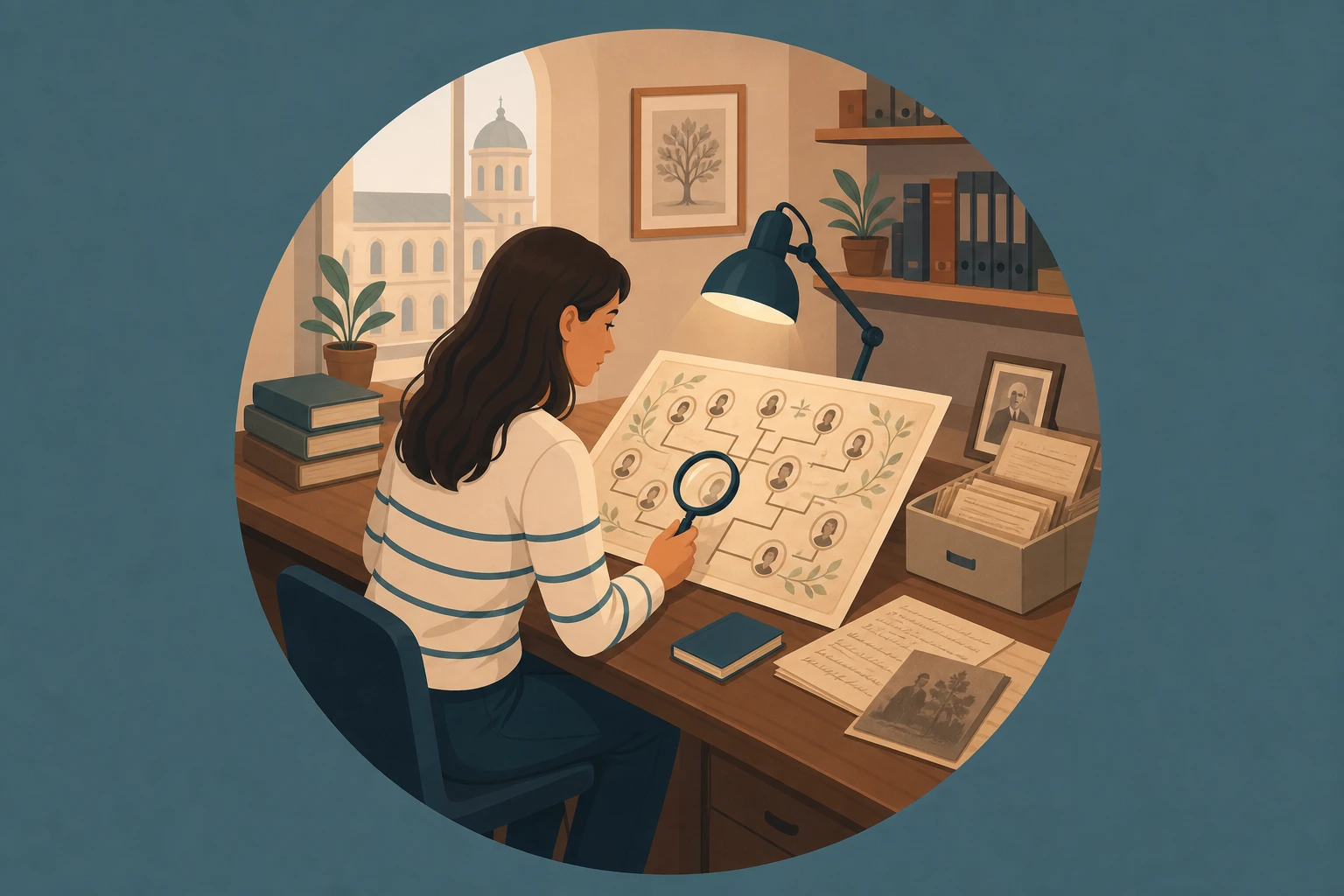 Illustration pour un CV de Généalogiste