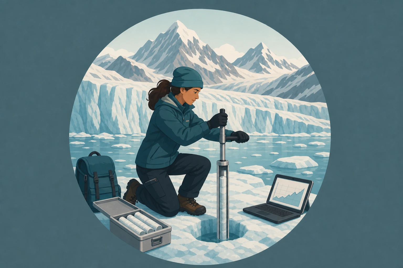 Illustration pour un CV de Glaciologue