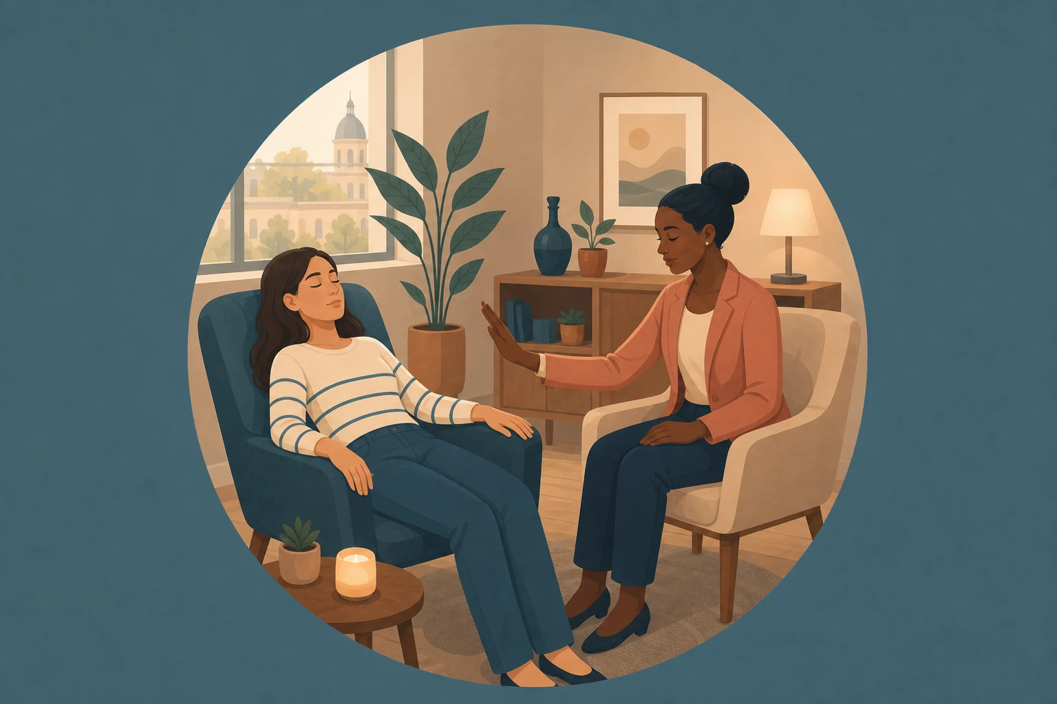 Illustration pour un CV de Hypnothérapeute