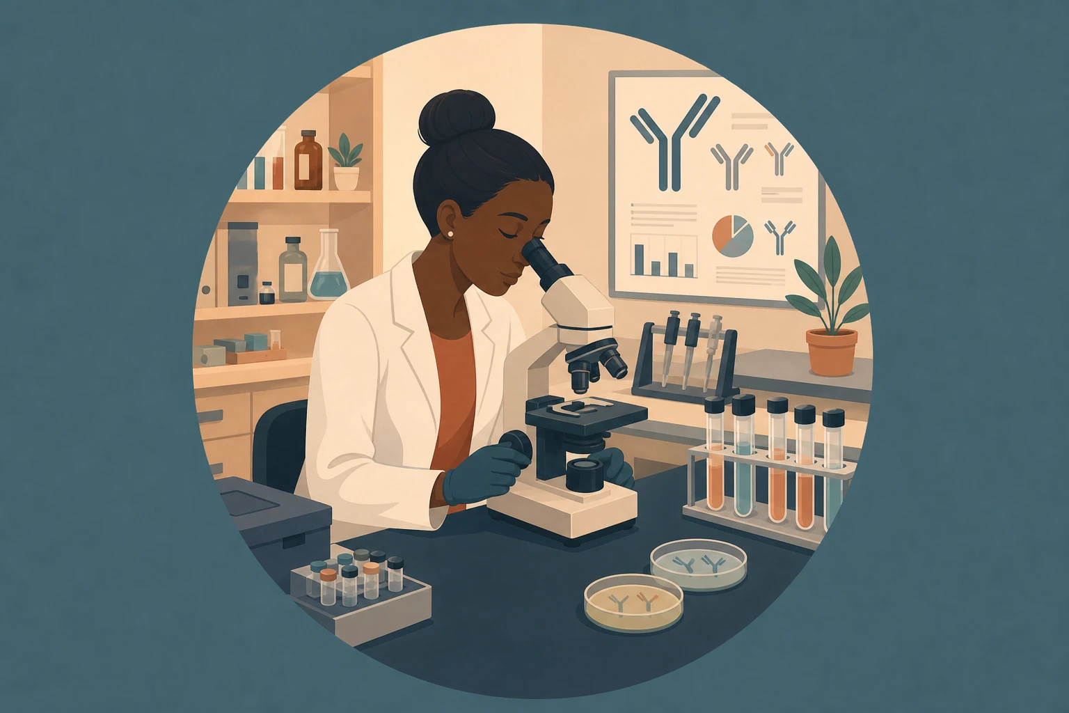 Illustration pour un CV de Immunologiste