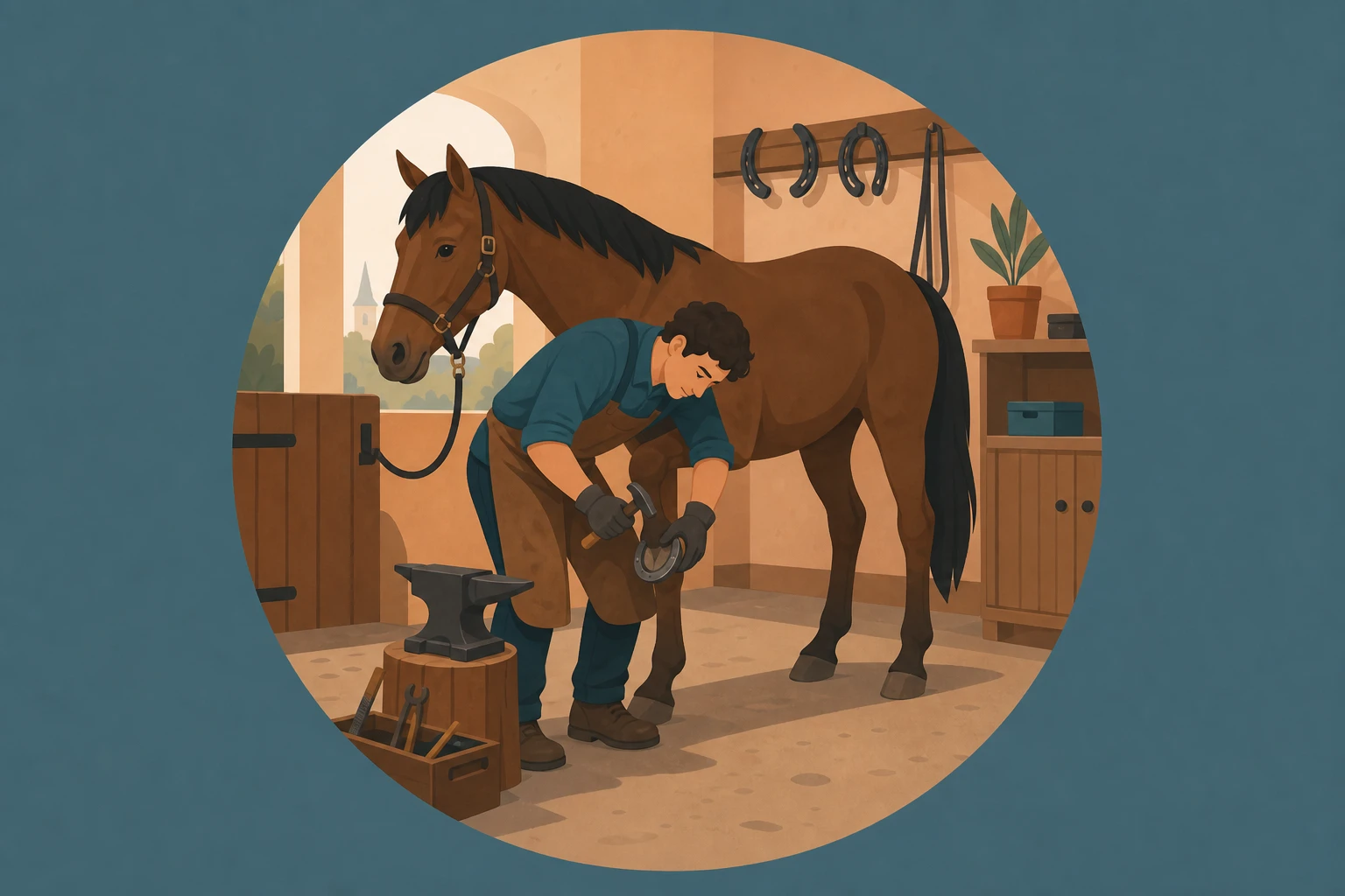 Illustration pour un CV de Maréchal ferrant
