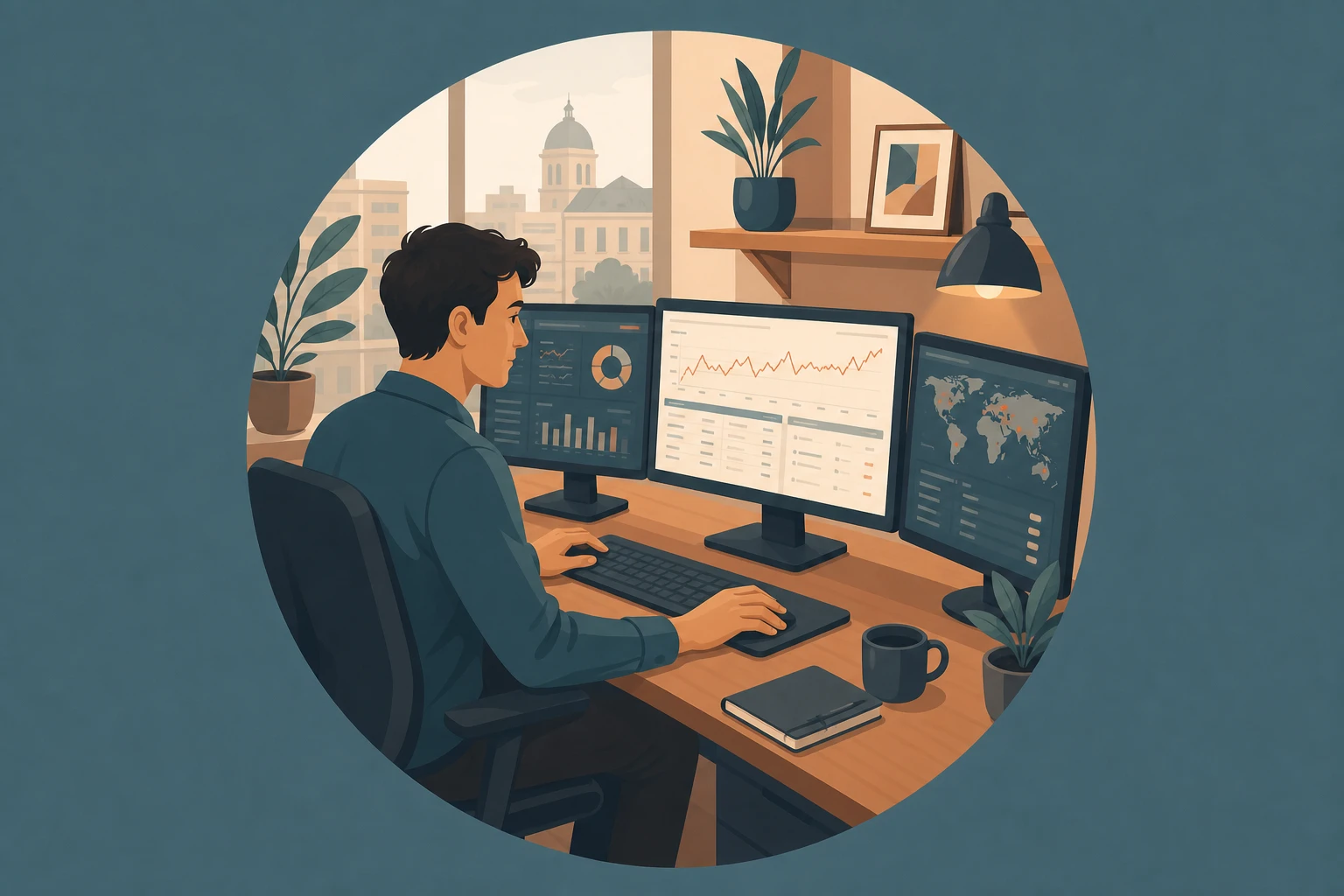 Illustration pour un CV de Media trader