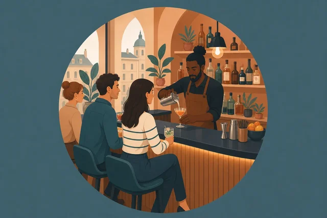 Illustration pour un CV de Mixologue