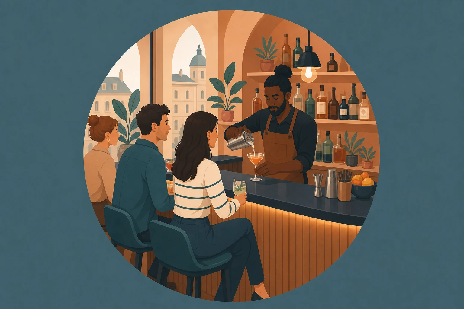 Illustration pour un CV de Mixologue