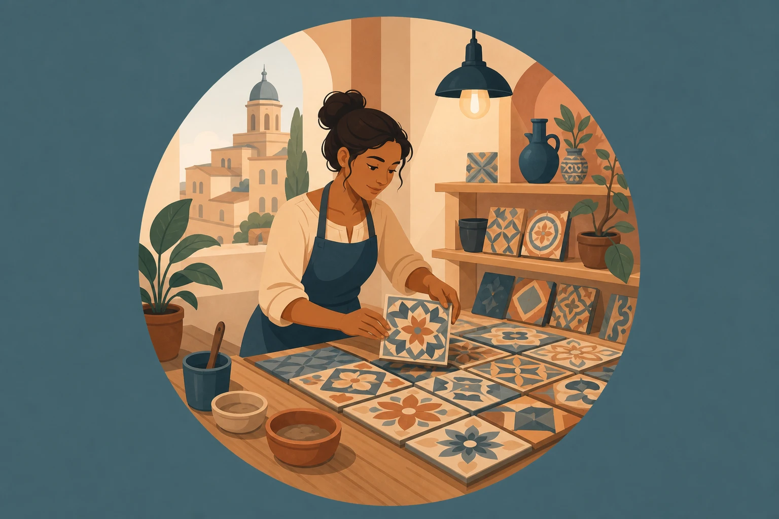 Illustration pour un CV de Mosaiciste