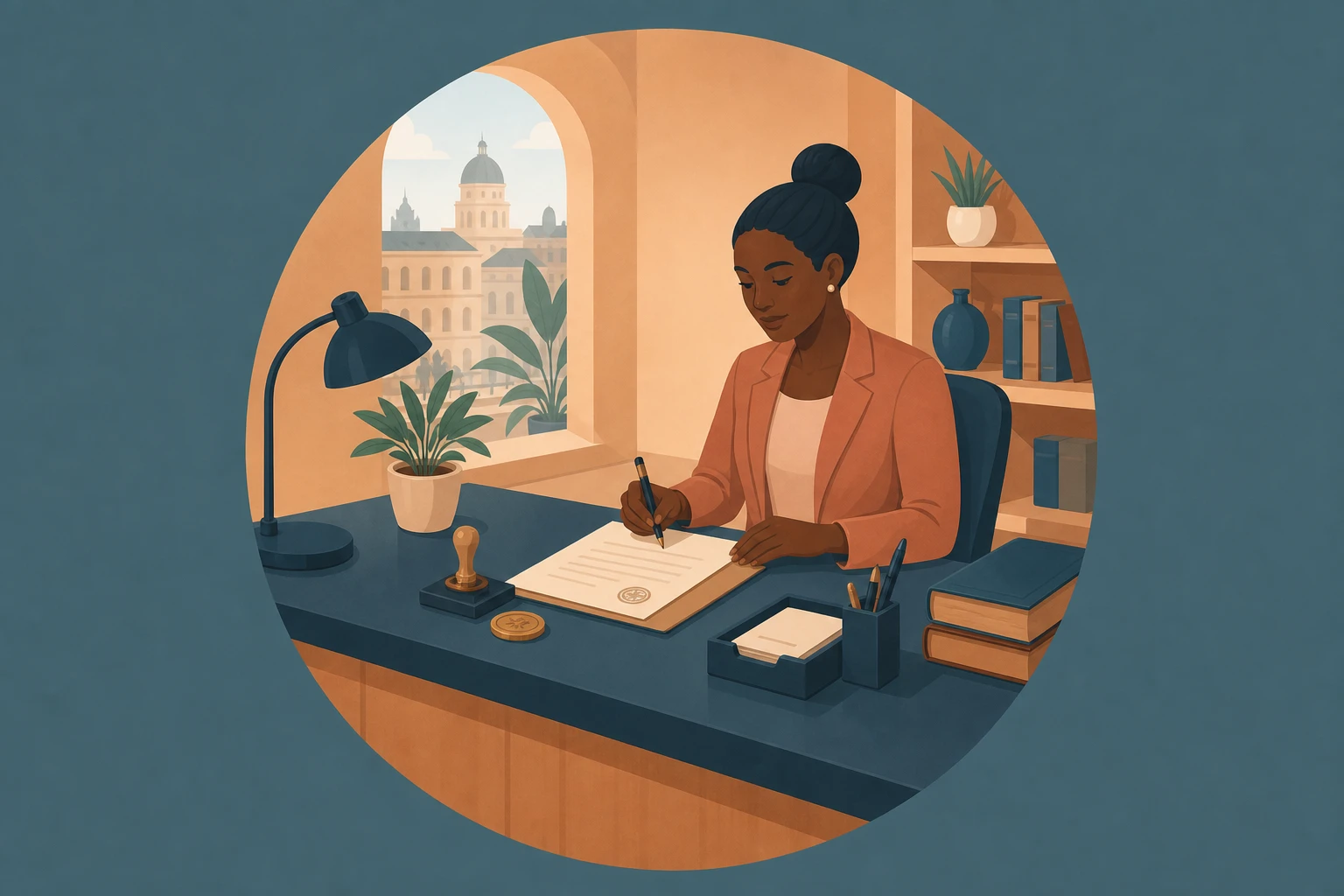 Illustration pour un CV de Notaire assistant