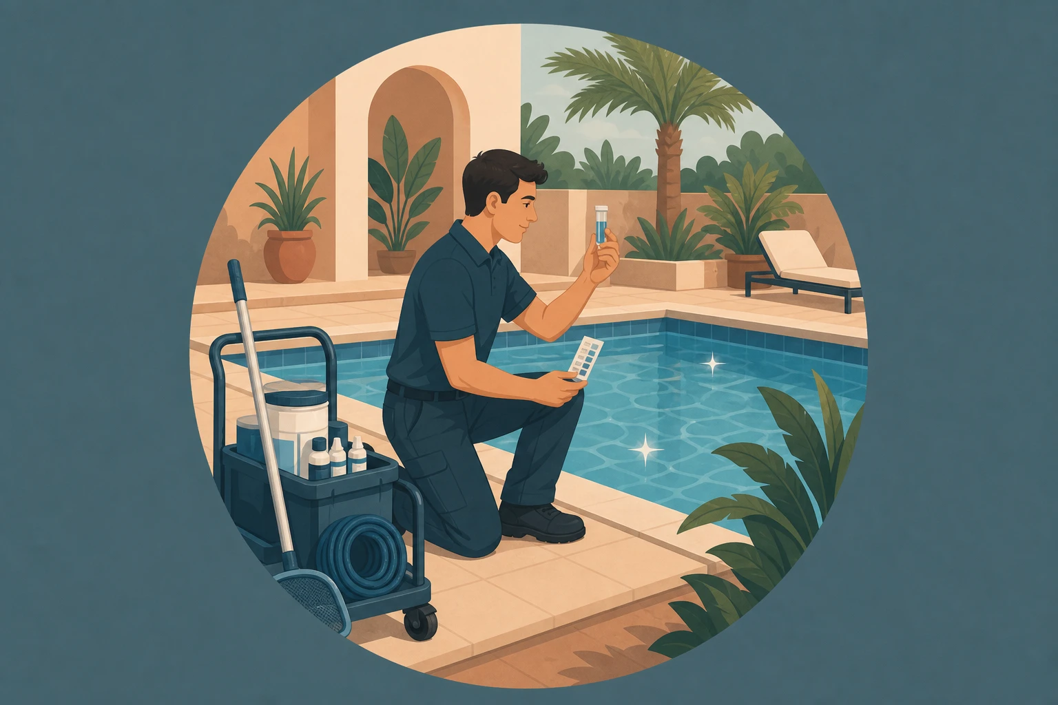 Illustration pour un CV de Pisciniste
