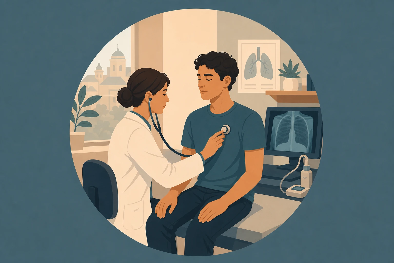 Illustration pour un CV de Pneumologue