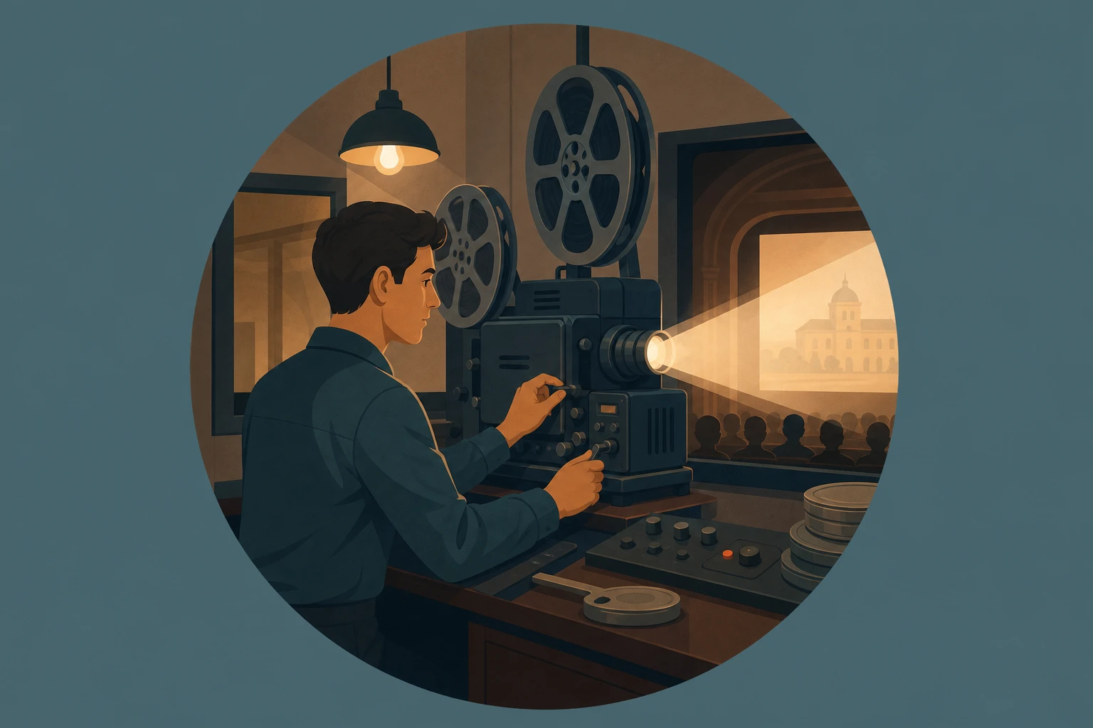 Illustration pour un CV de Projectionniste