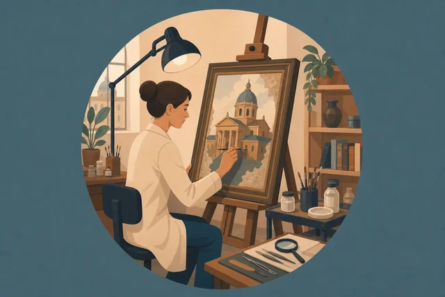 Illustration pour un CV de Restaurateur d'art