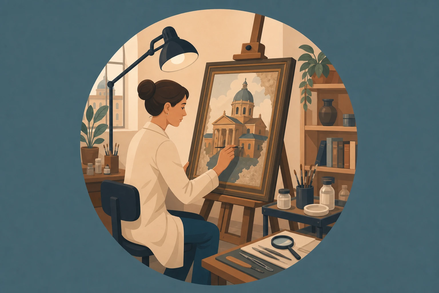 Illustration pour un CV de Restaurateur d'art
