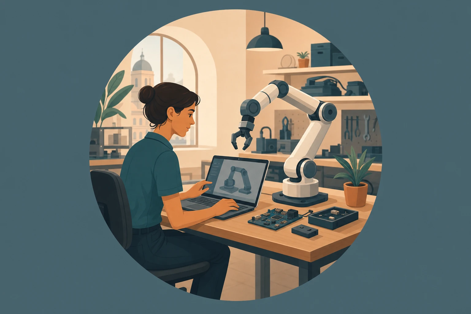 Illustration pour un CV de Roboticien