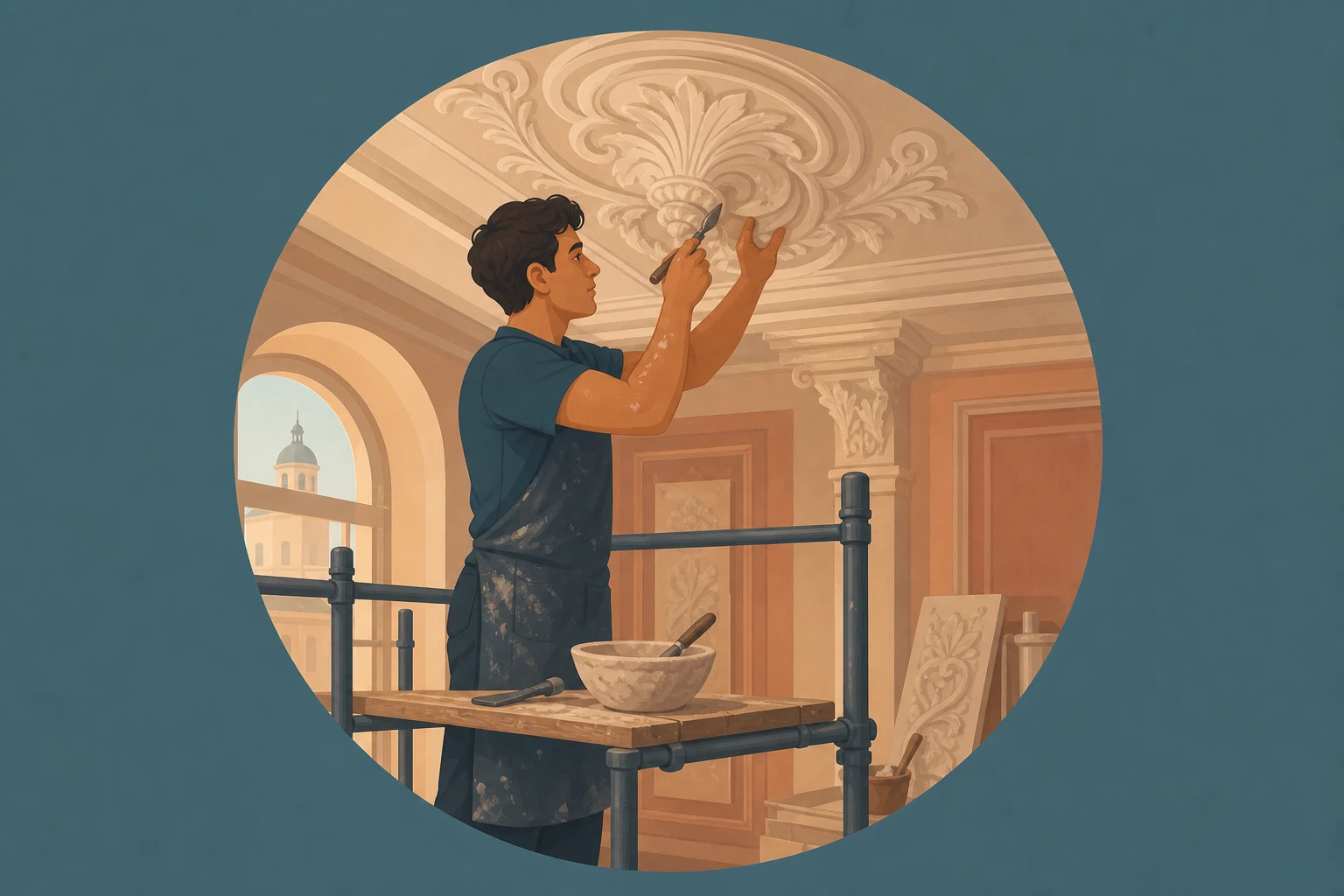 Illustration pour un CV de Staffeur ornemaniste