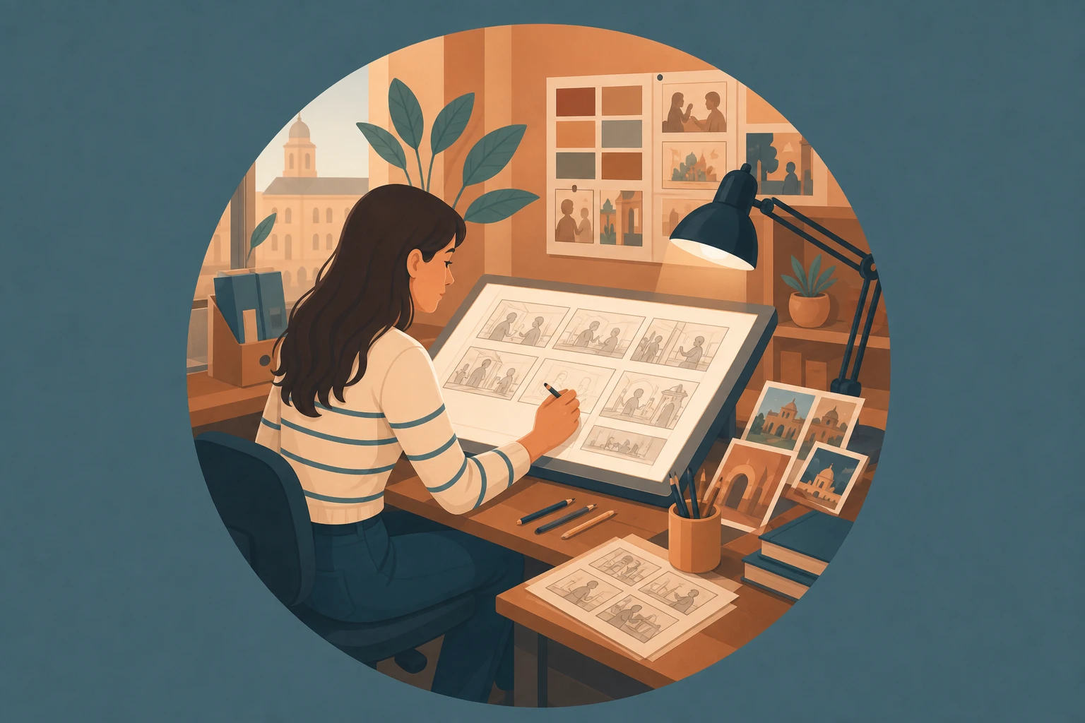 Illustration pour un CV de Storyboarder