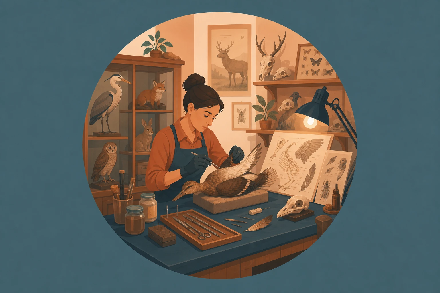 Illustration pour un CV de Taxidermiste
