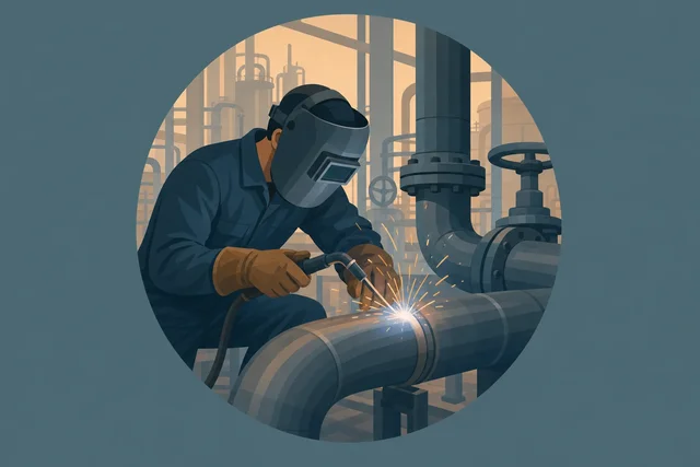 Illustration pour un CV de Tuyauteur industriel