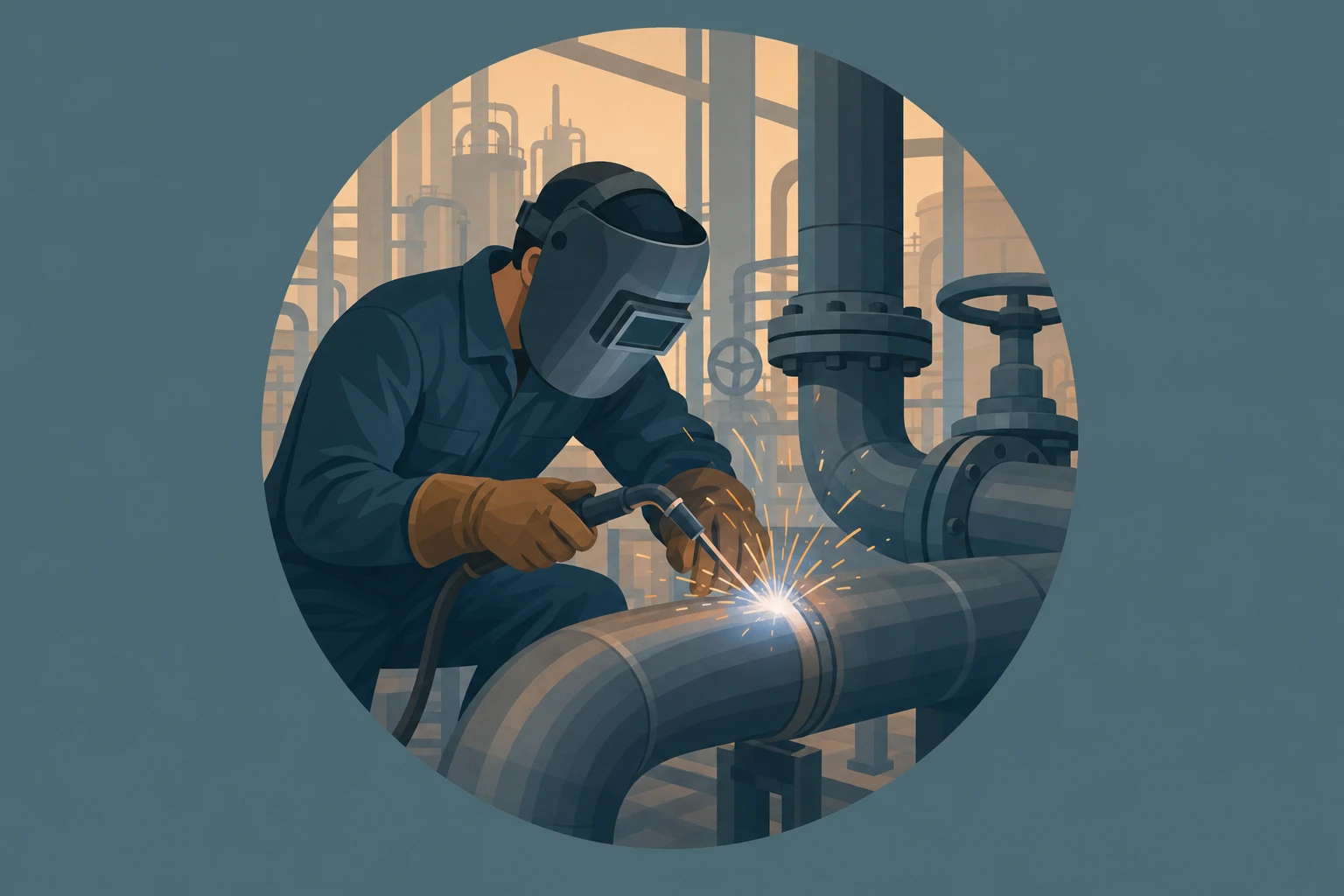 Illustration pour un CV de Tuyauteur industriel