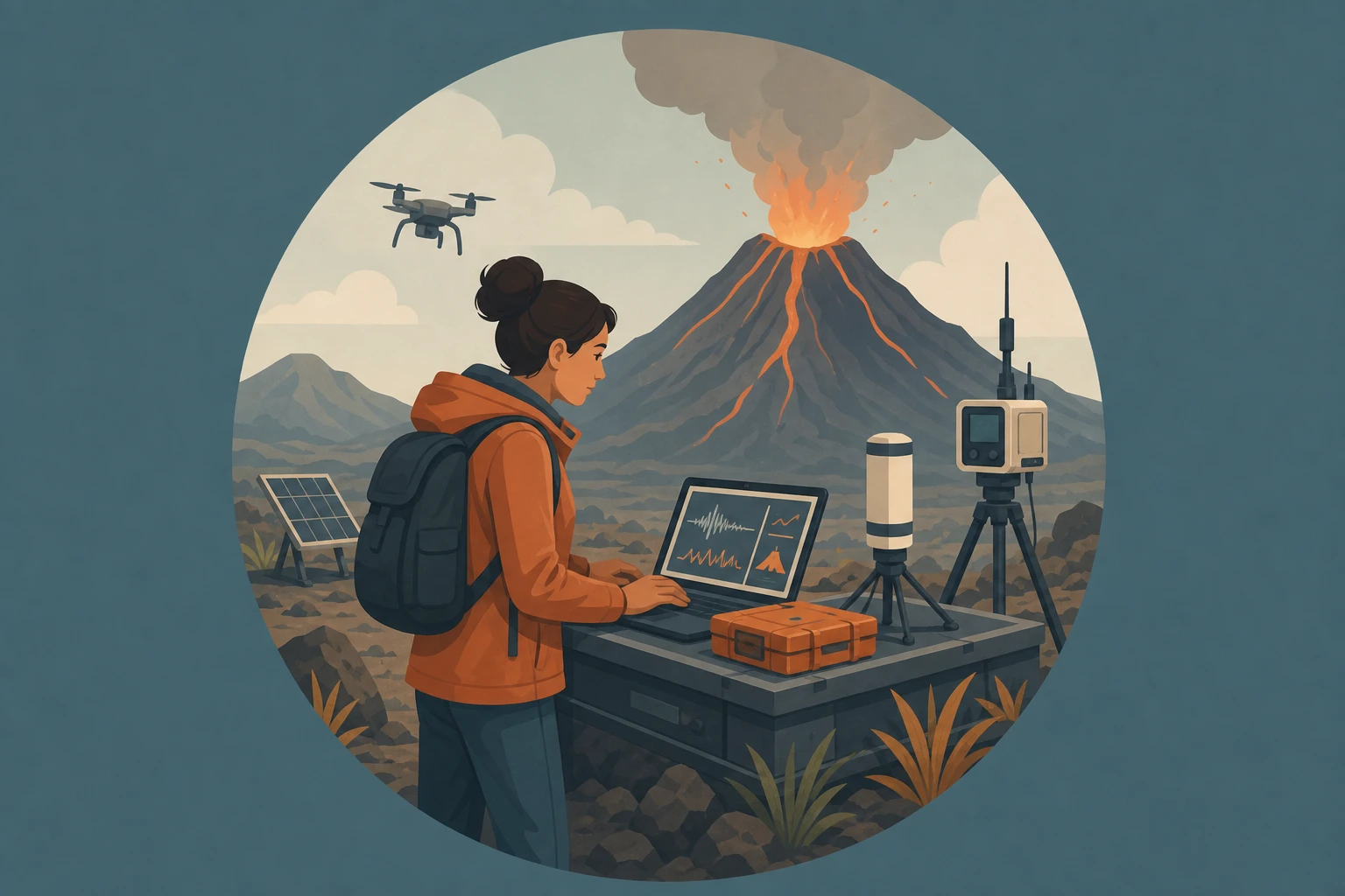 Illustration pour un CV de Volcanologue