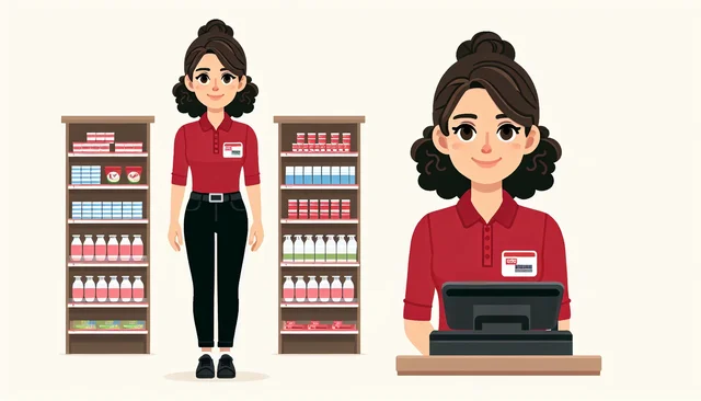 Illustration pour un CV de Employé de magasin