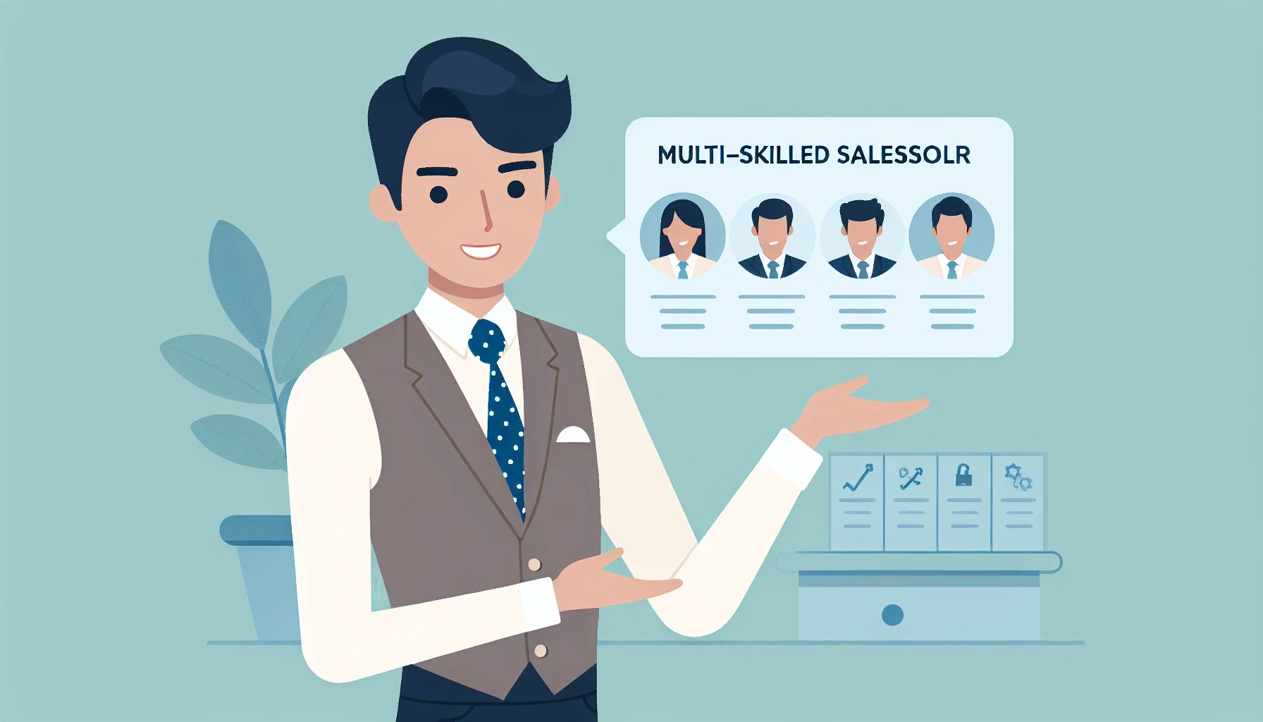 Illustration pour un CV de Vendeur Polyvalent