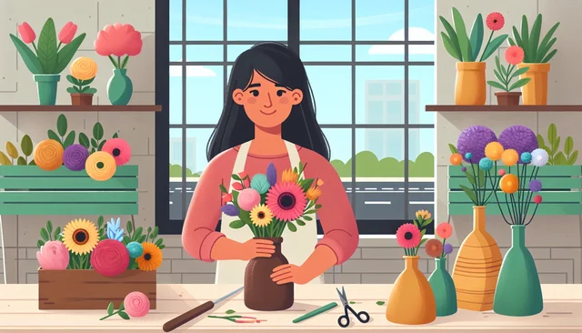 Illustration pour un CV de Fleuriste