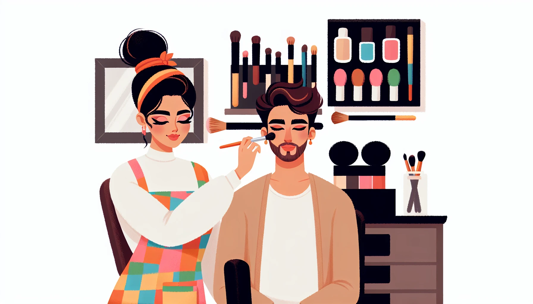 Illustration pour un CV de Maquilleuse