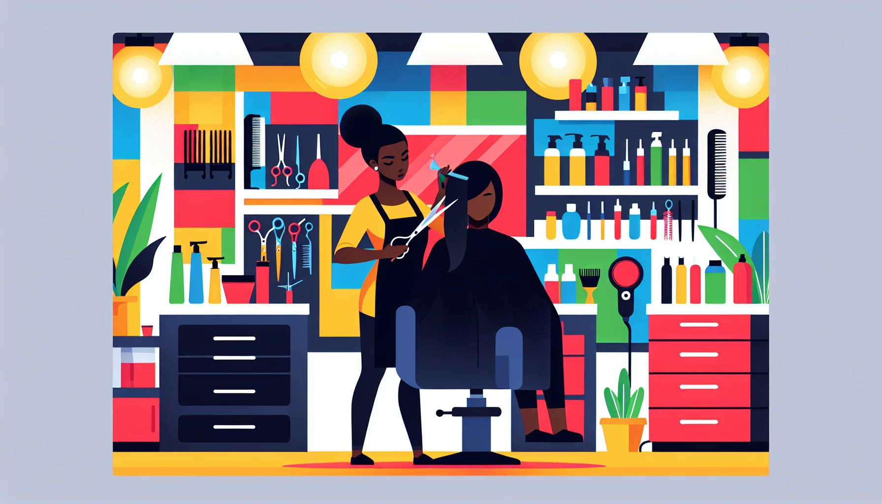 Illustration pour un CV de Coiffeuse