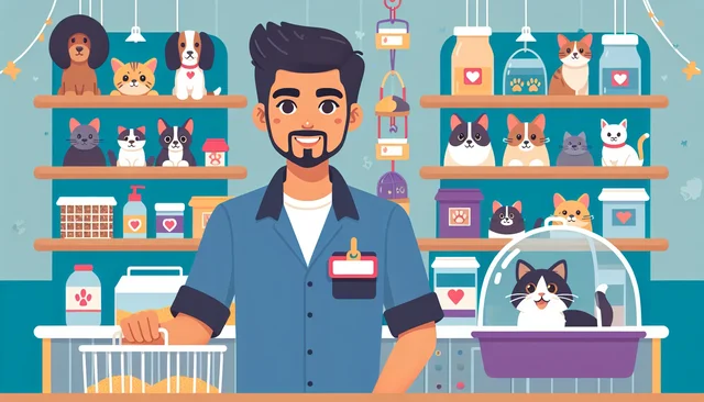 Illustration pour un CV de Vendeur Animalerie