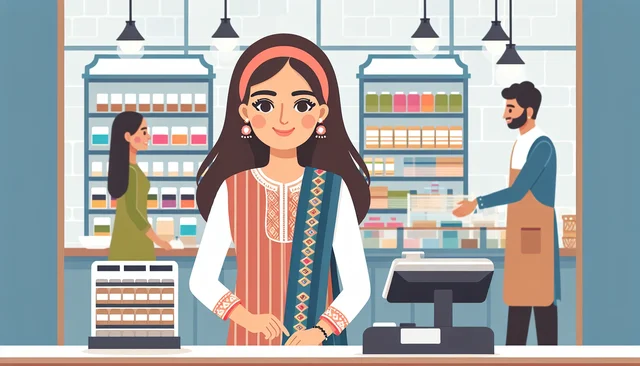 Illustration pour un CV de Vendeuse en magasin