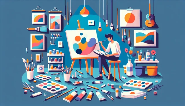 Illustration pour un CV de Artiste plasticien
