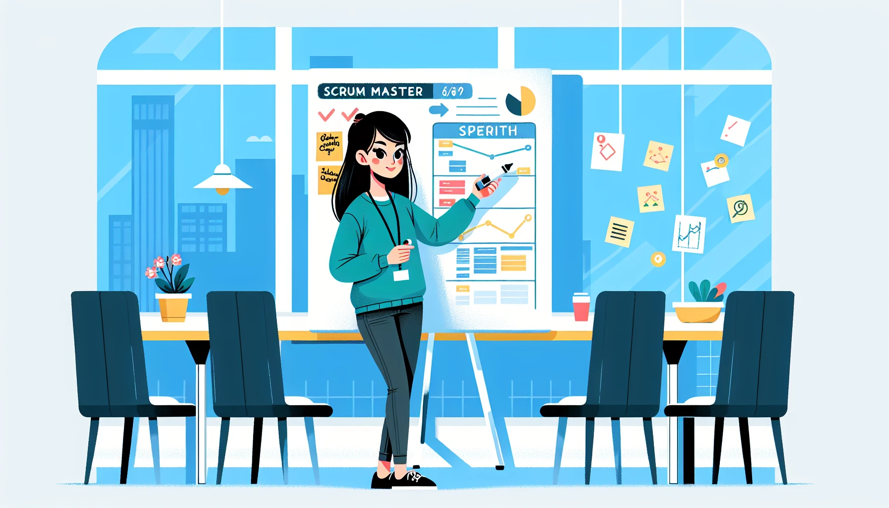 Illustration pour un CV de Scrum master